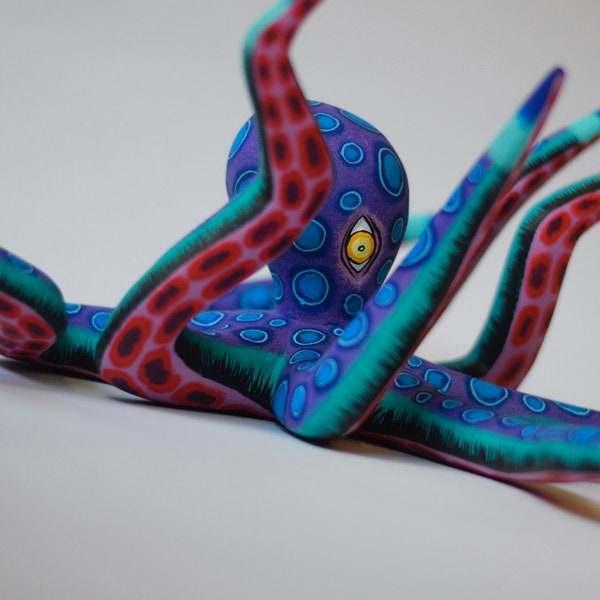 Octopus Alebrije - Oaxaca Woodcarving By Eleazar