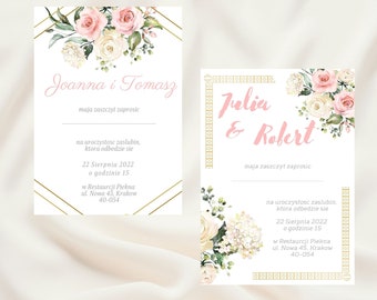 Zaproszenia Slubne do Wydrukowania l 4 Wzory Zaproszen do Pobrania i Wydrukowania l Piekne, Floral Wedding Invites Templates