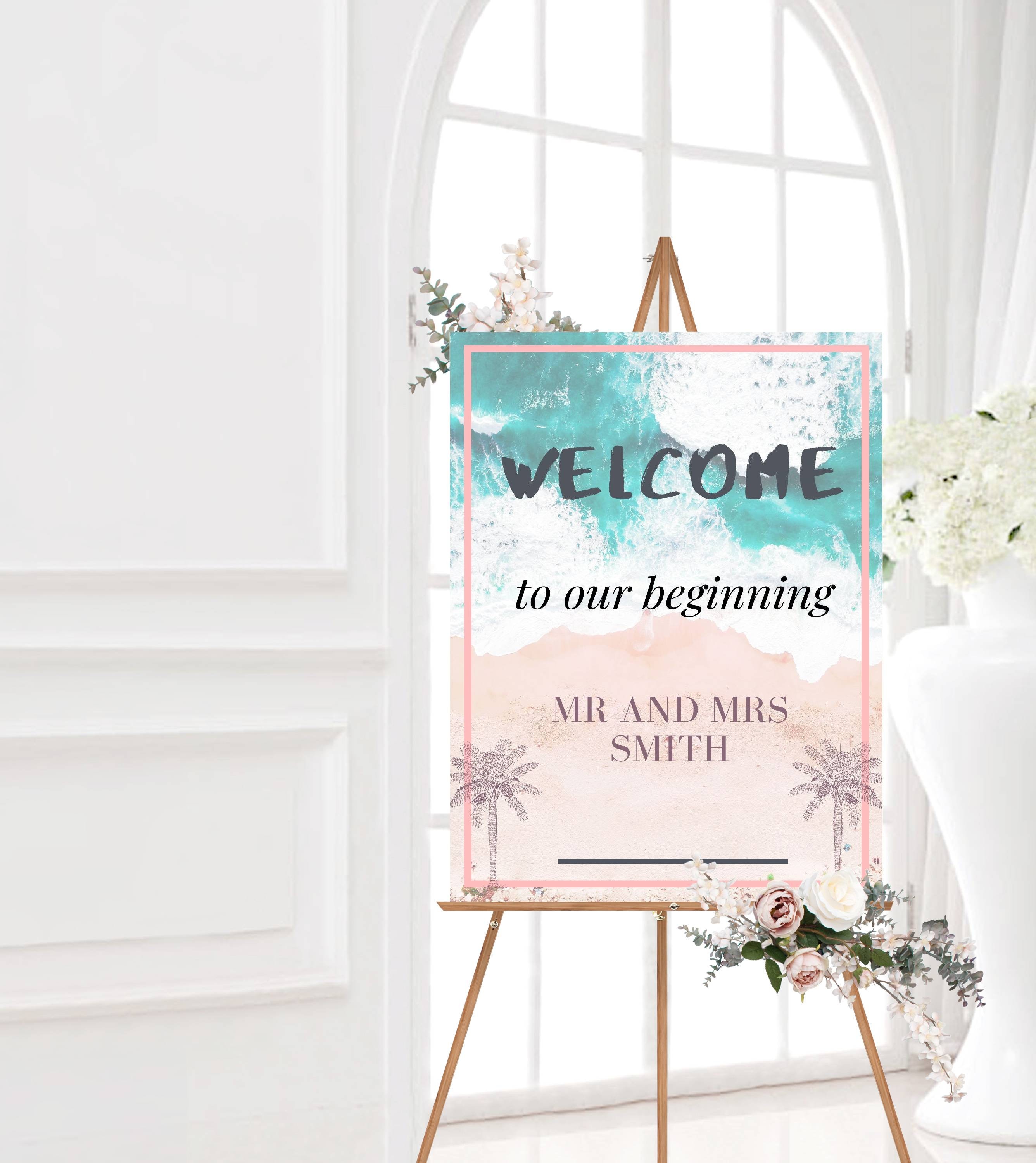 Beach Wedding Welcome Sign / Wedding Decor / Printable Wedding