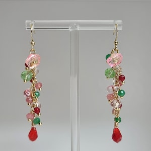 Cherry Blossom Earrings Handmade Spring Flower Drop Earrings Sakura Jewelry Japanese Style Gold Plated Jewelry Gift for Her