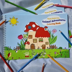 Coloring Book &#39;Animal Adventures&#39; | Adults and Teens Coloring Book | 23 Pages | Heavy Weight Cardstock