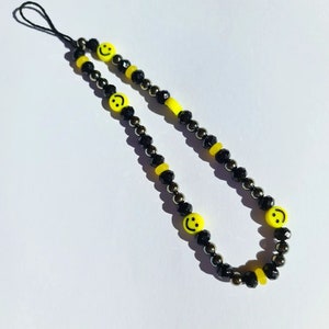 Beaded phone charms | Pearl & Pick n&#39; Mix charm | Personalised phone chain | Phone strap | iPad charm | Smile face charm