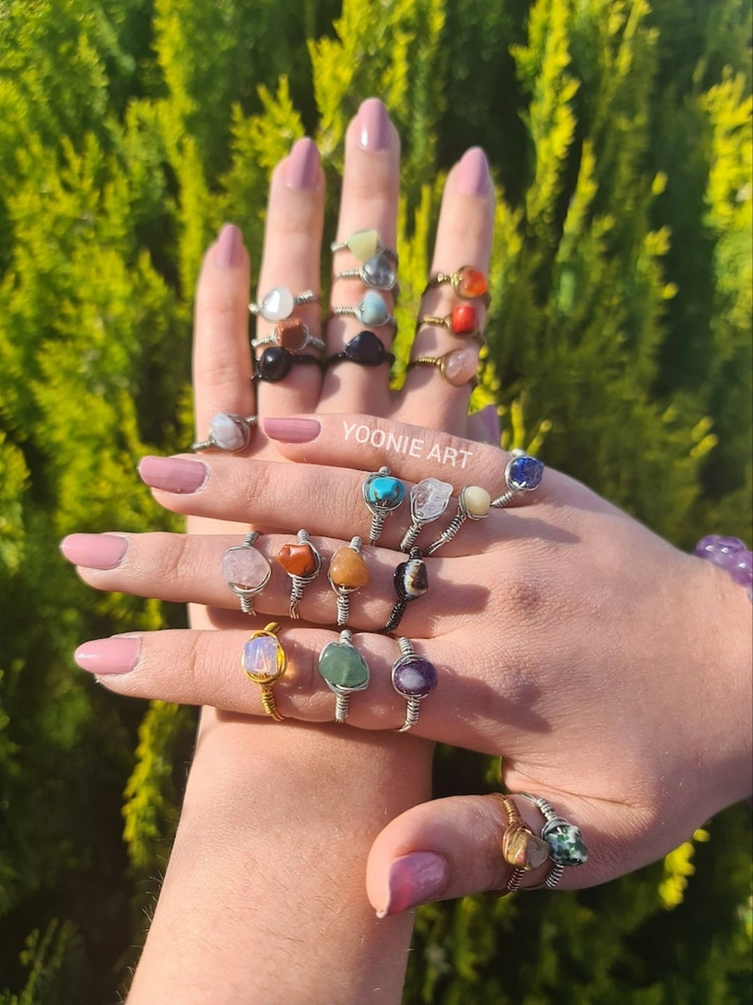 Buy 2 Get 1 FREE Wire Wrapped Crystal Ring 14K Gold Rings - Etsy