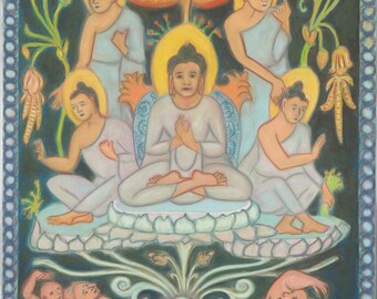 017 Miracle at Shravasti (blue tones)