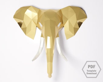 Elephant Papercraft DIY Home Decor PDF Template/Papercraft/3D Papercraft/lowpoly/origami/kids craft