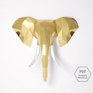 Elephant Papercraft DIY Home Decor PDF Template/Papercraft/3D Papercraft/lowpoly/origami/kids craft