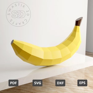 PDF Template of Banana Fruit Papercraft / 3D Banana Papercraft /fruit ...