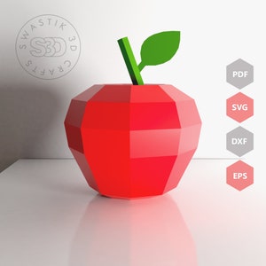 PDF Template of Apple Fruit Papercraft / 3D Apple papercraft / Fruit papercraft / Birthday Decoration/ Fruit Decor / Origami/ Lowpoly Apple