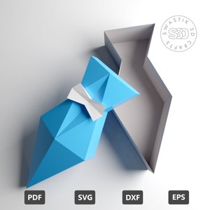 PDF Template of Tie box Paper box / DIY Paper box Template / 3D Tie Shaped Gift Box papercraft / Papercraft/ 3D Favor Box template / SVG box