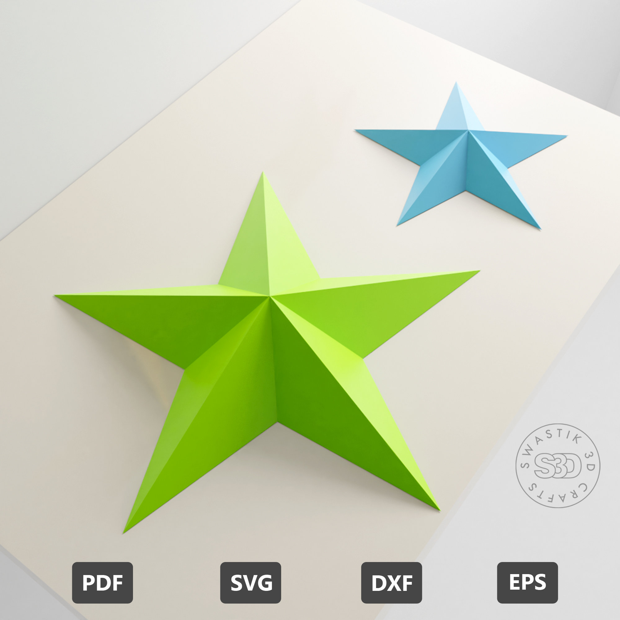 3D Star Papercraft Star Paper craft Pattern Star SVG File Etsy