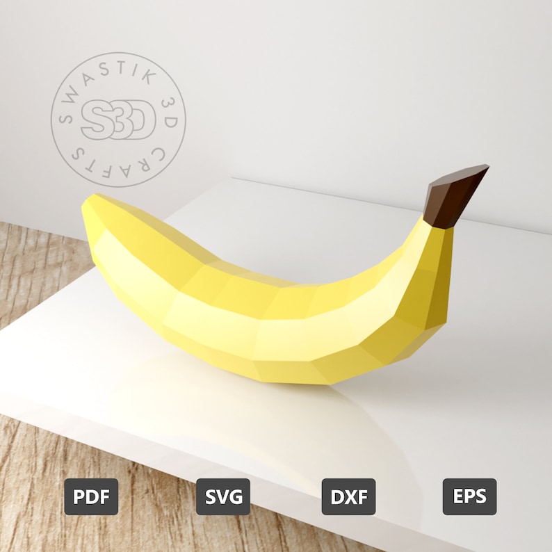 PDF Template of Banana Fruit Papercraft / 3D Banana Papercraft | Etsy