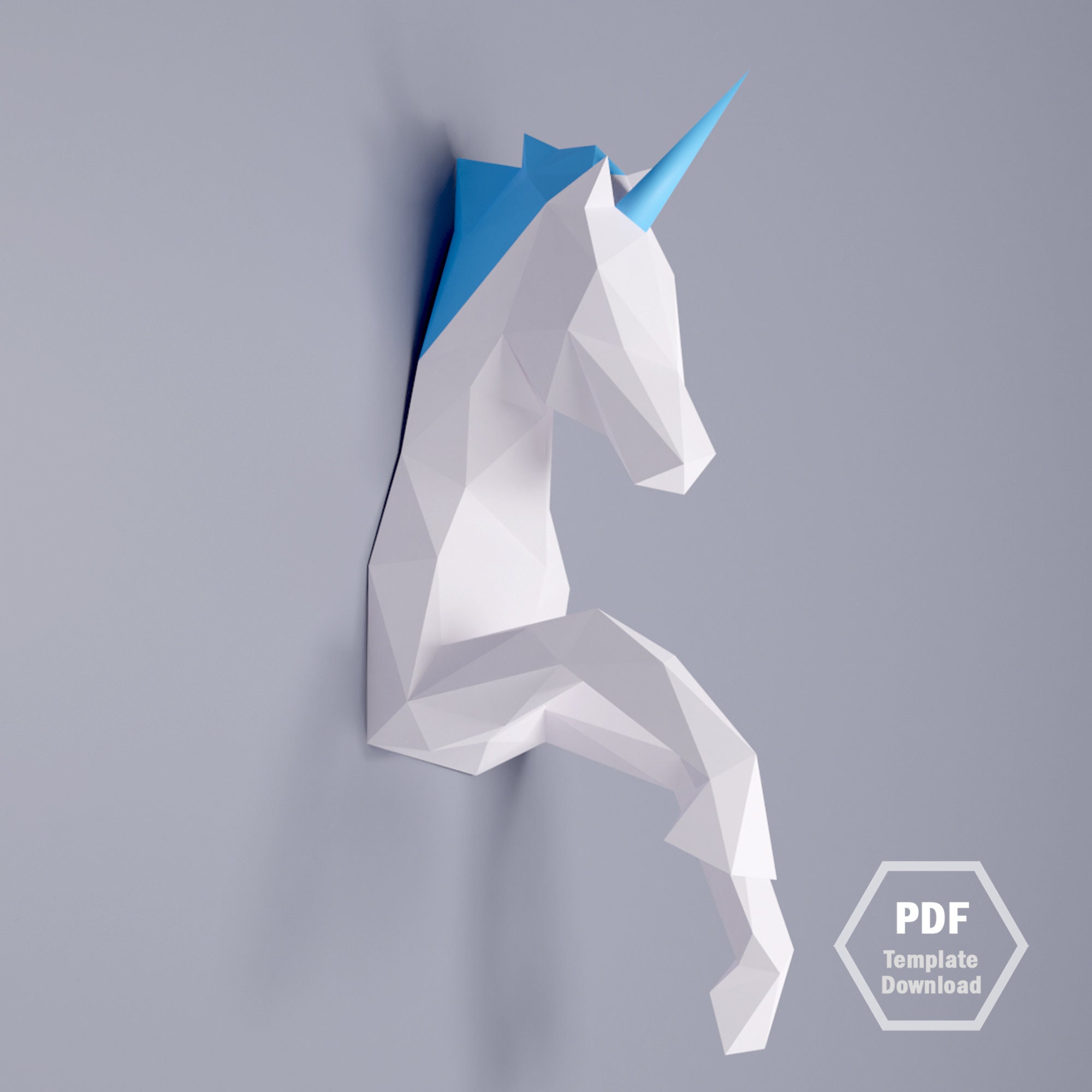 PDF Template of Unicorn Papercraft Diypapercraft/ 3d | Etsy