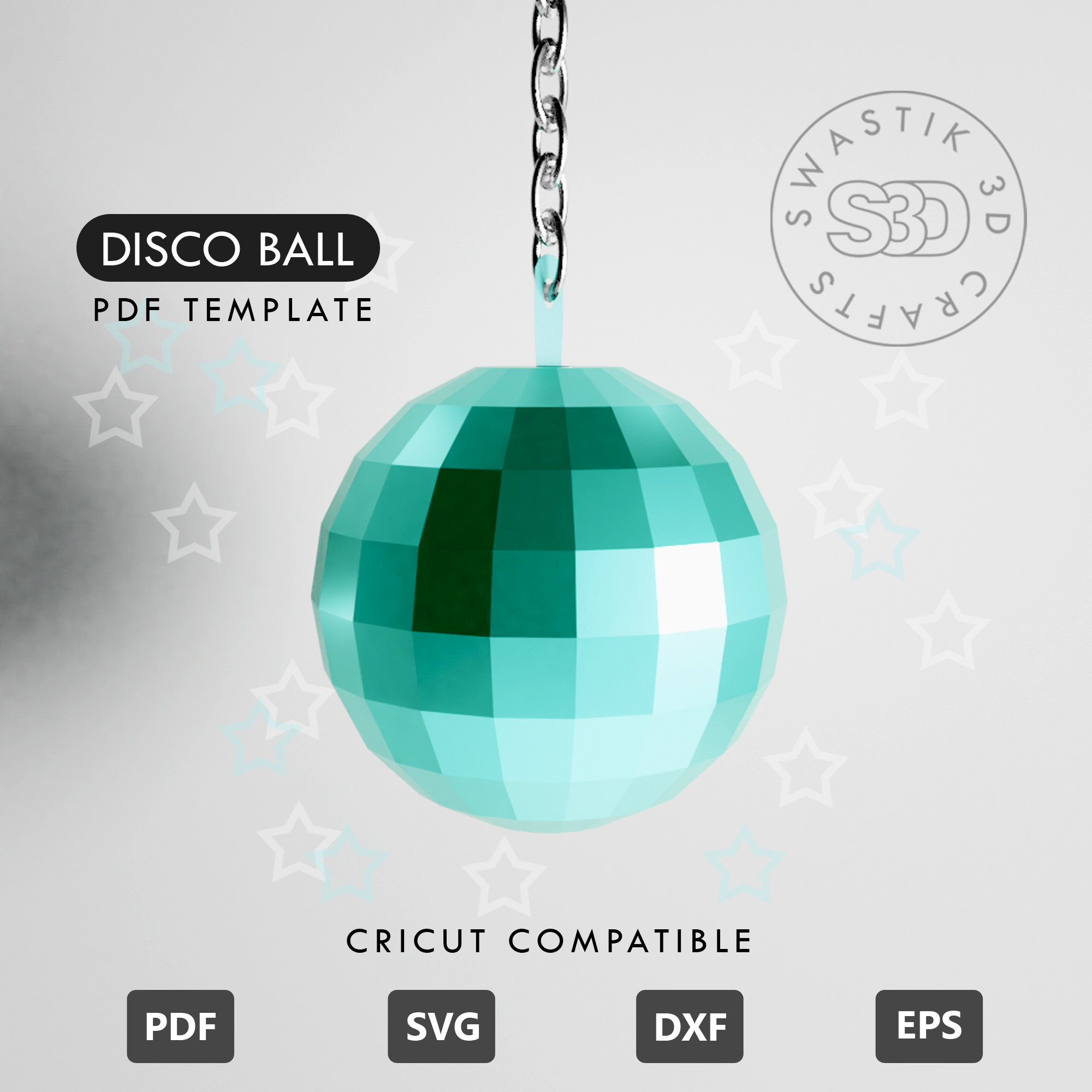 DISCO BALL PDF Template Disco Ball Papercraft Pattern 3D - Etsy