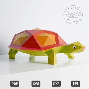 PDF Template of Turtle Papercraft 3D Papercraft Lowpoly - Etsy