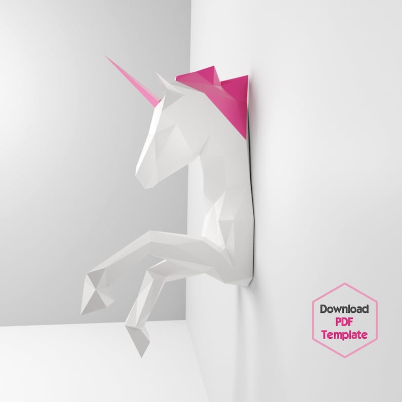 PDF Template of Unicorn Papercraft Diypapercraft/ 3d | Etsy
