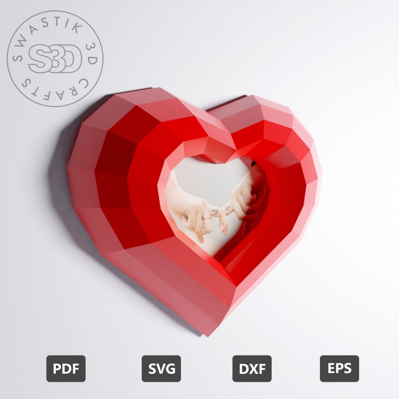 PDF Template of Heart Papercraft/ Gifts for Her/ Gifts for Etsy