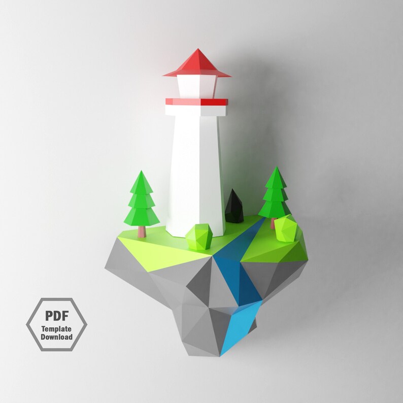 Island Papercraft / Paper Craft / 3D Papercraft /3D Lighthouse Island ...
