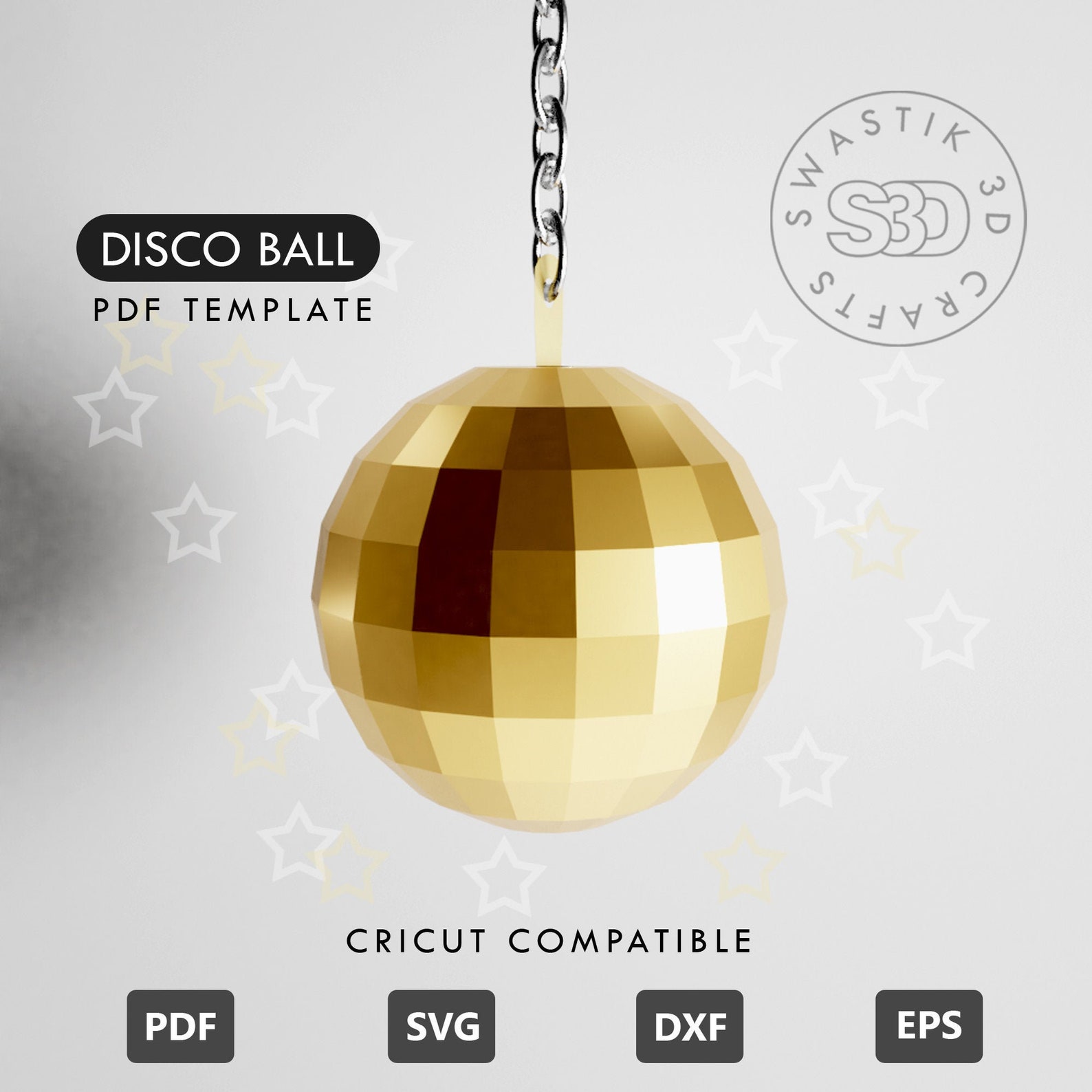 DISCO BALL PDF Template Disco Ball Papercraft Pattern 3D - Etsy