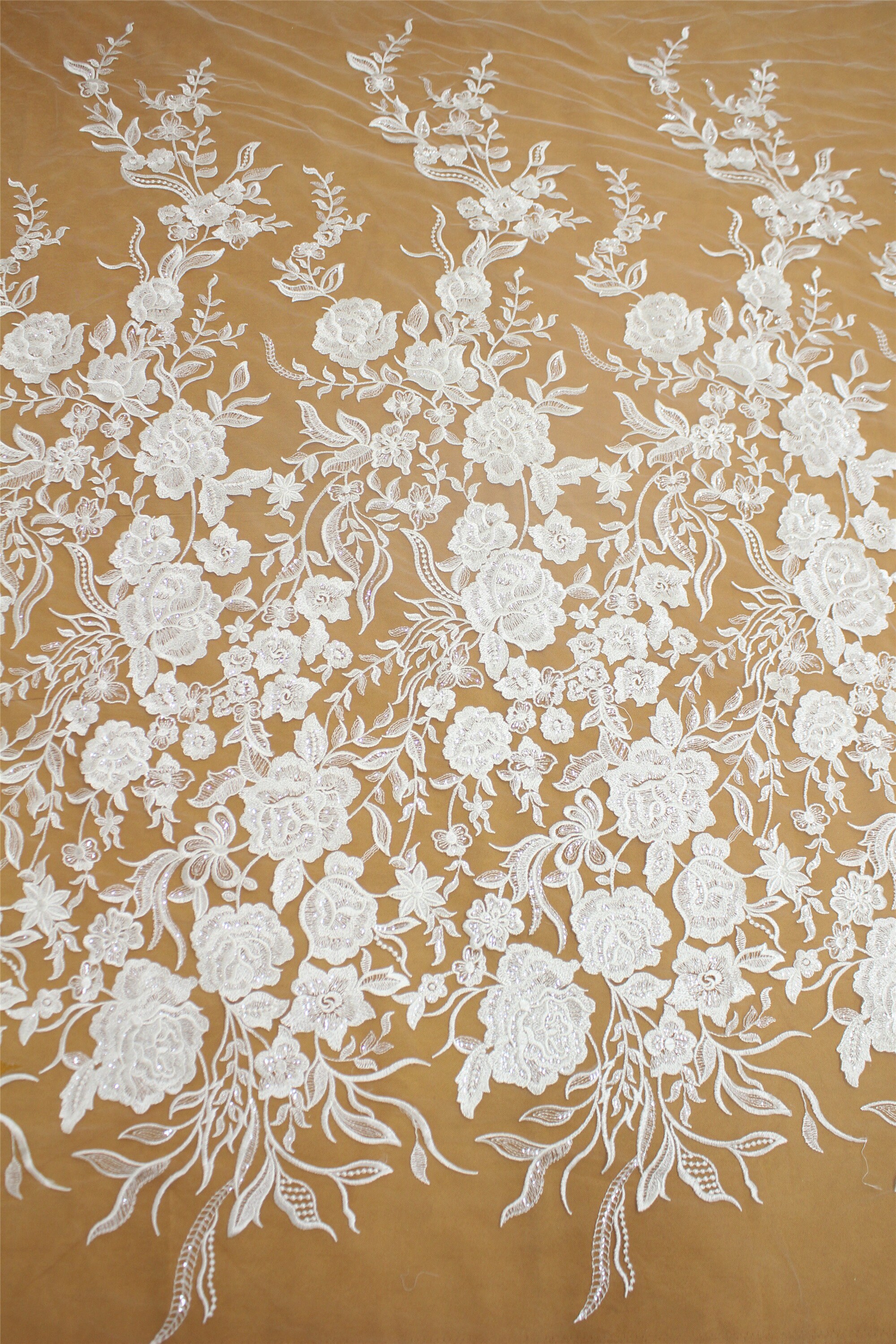 Beautiful Floral Lace Fabric Wedding Dress Lace Fabric Etsy