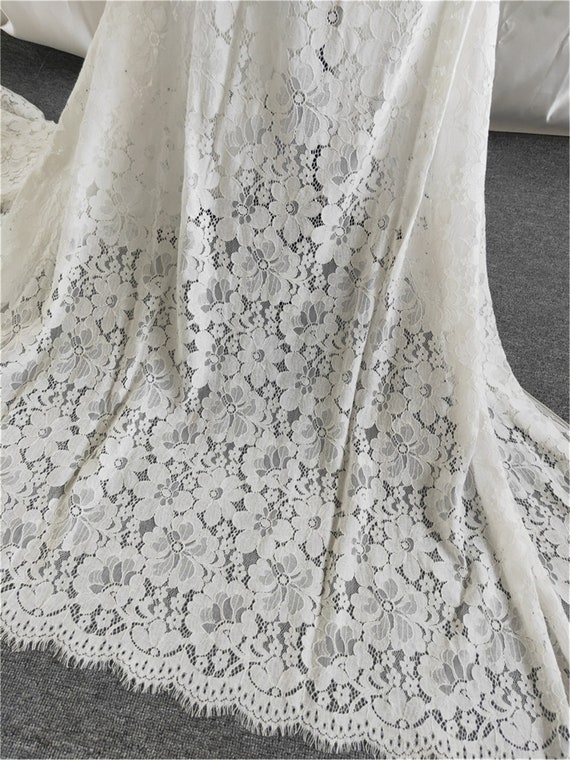 eyelash lace wedding dress