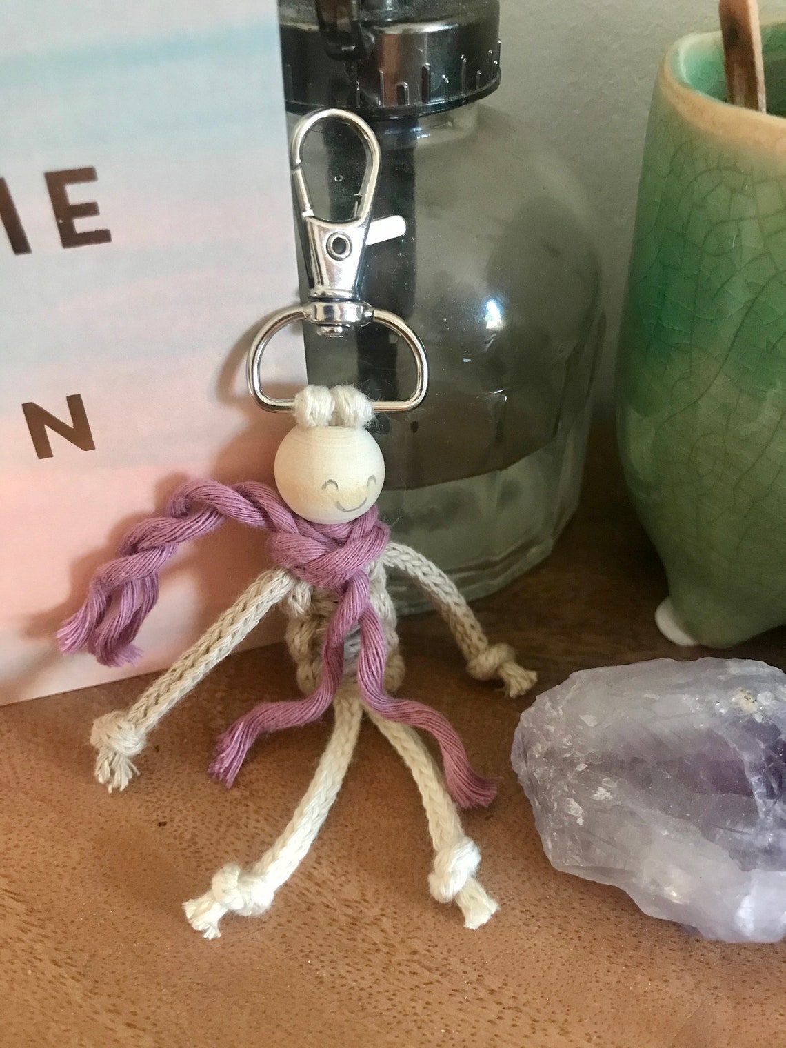 Macrame Worry Doll Keyring Handmade Gift Customisable Etsy