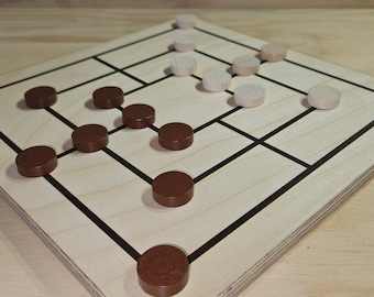 Damas / Juego de Morris para nueve hombres, hecho de madera, artículo n.°: 46509