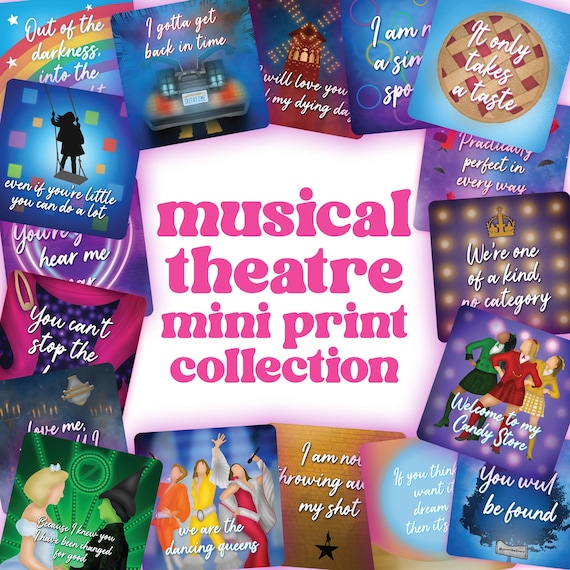 Musical Theatre Quote Mini Prints: Collectible Gift Set (10x10cm)