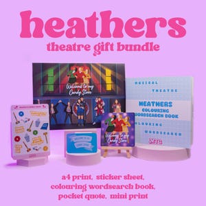 Heathers the Musical Theatre gift bundle - Puzzle book, stickers and prints bundle