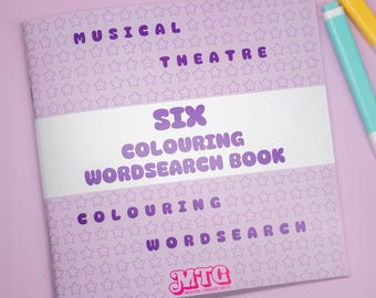 Six the Musical Theatre Colouring Wordsearch Book | Cosy Stagey Gift Puzzle Book