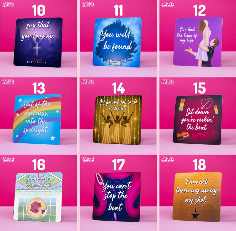 Musical Theatre Quote Mini Prints: Collectible Gift Set (10x10cm) image 8