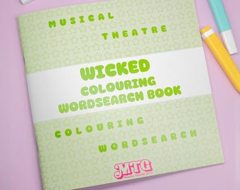 Wicked Musical Theatre Colouring Wordsearch Book | Cosy Stagey Gift Puzzle Book