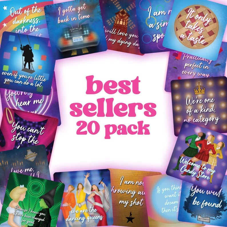 Musical Theatre Quote Mini Prints: Collectible Gift Set (10x10cm) 1 Best-sellers (20)