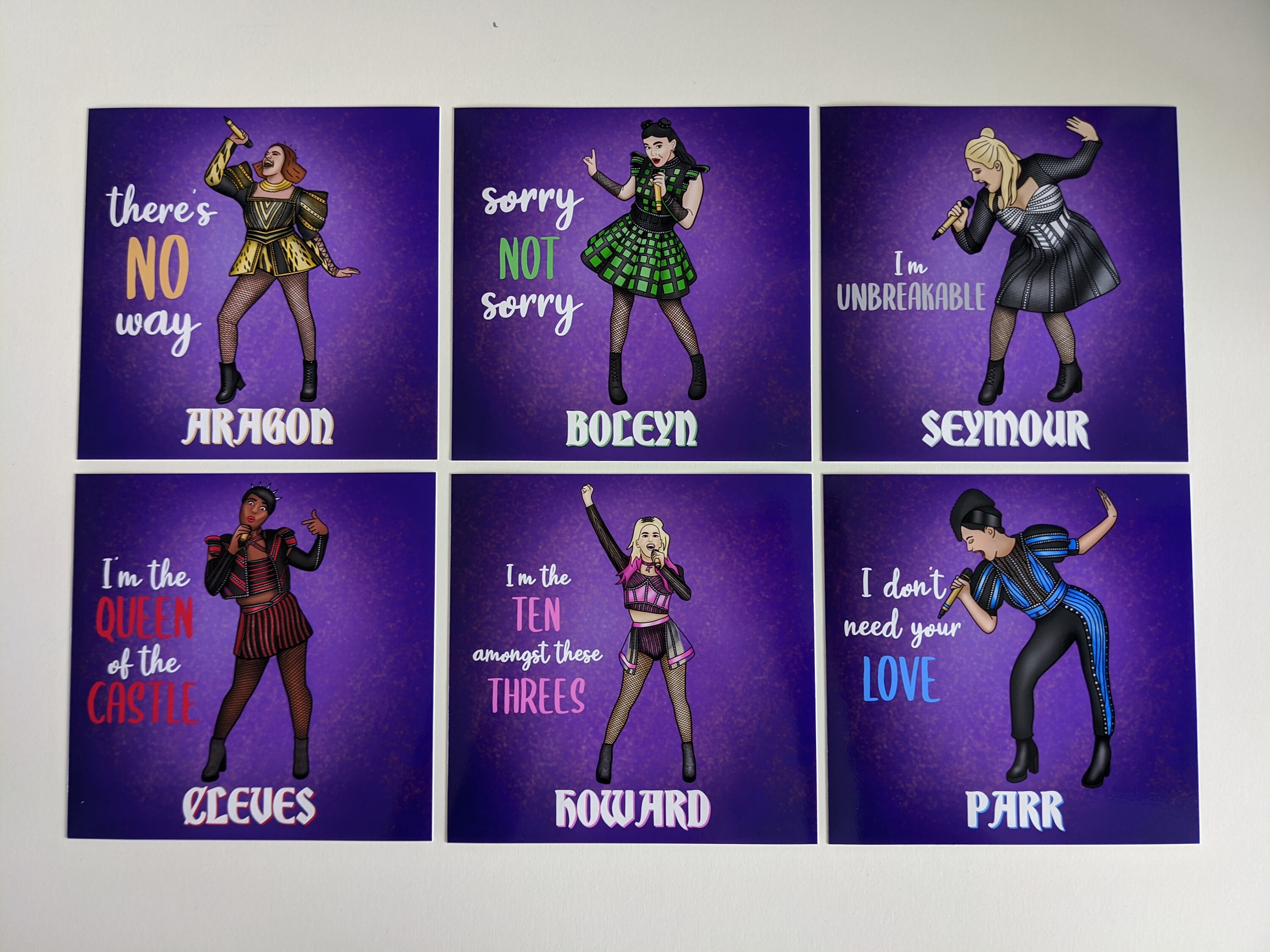 6x Six the Musical theatre print collection Quote Posters | Etsy