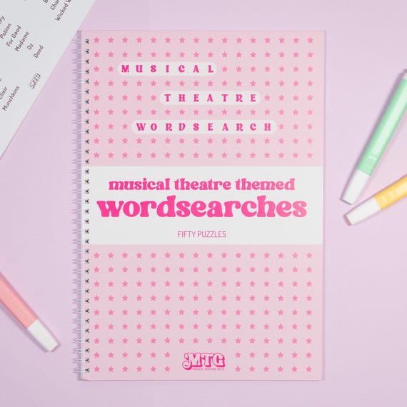 Musical Theatre Wordsearch Book: 50 Stage Show Puzzles | A4 Wirebound | Stagey Gift Puzzle Book