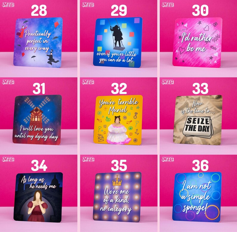 Musical Theatre Quote Mini Prints: Collectible Gift Set (10x10cm) image 10