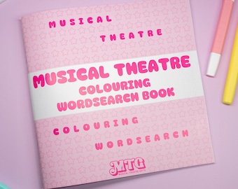Musical Theatre Colouring Wordsearch Book | Cosy Stagey Gift Puzzle Book