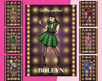 6x Six the Musical 5x7 inch theatre print collection - Original West End Cast Quote prints