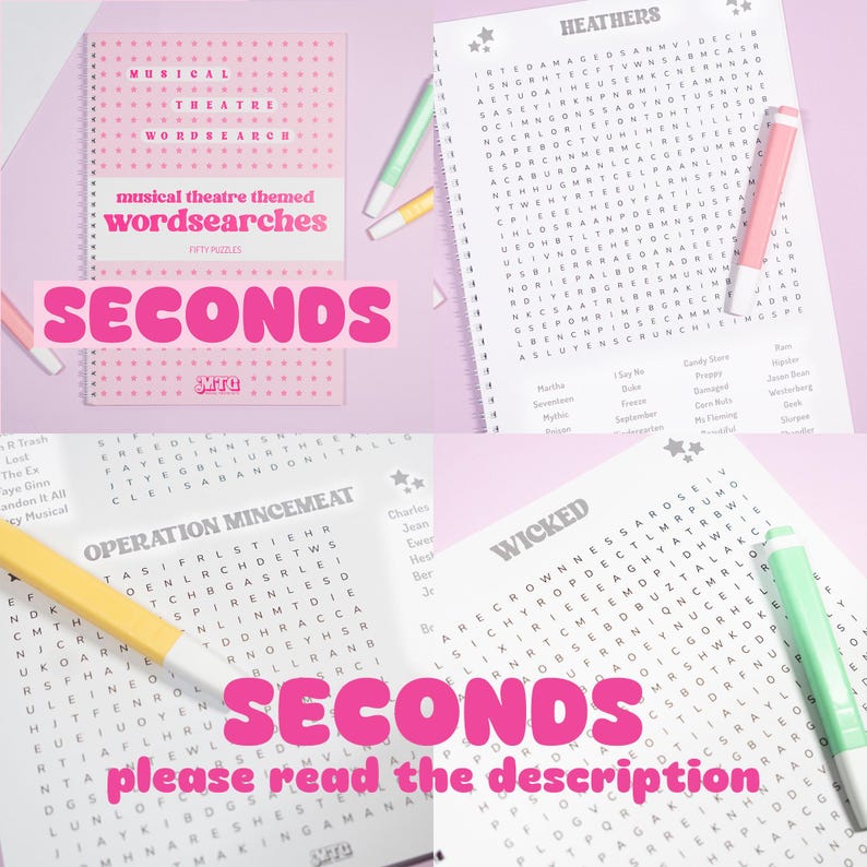 Musical Theatre Wordsearch Book: 50 Stage Show Puzzles | A4 Wirebound | Stagey Gift Puzzle Book Seconds