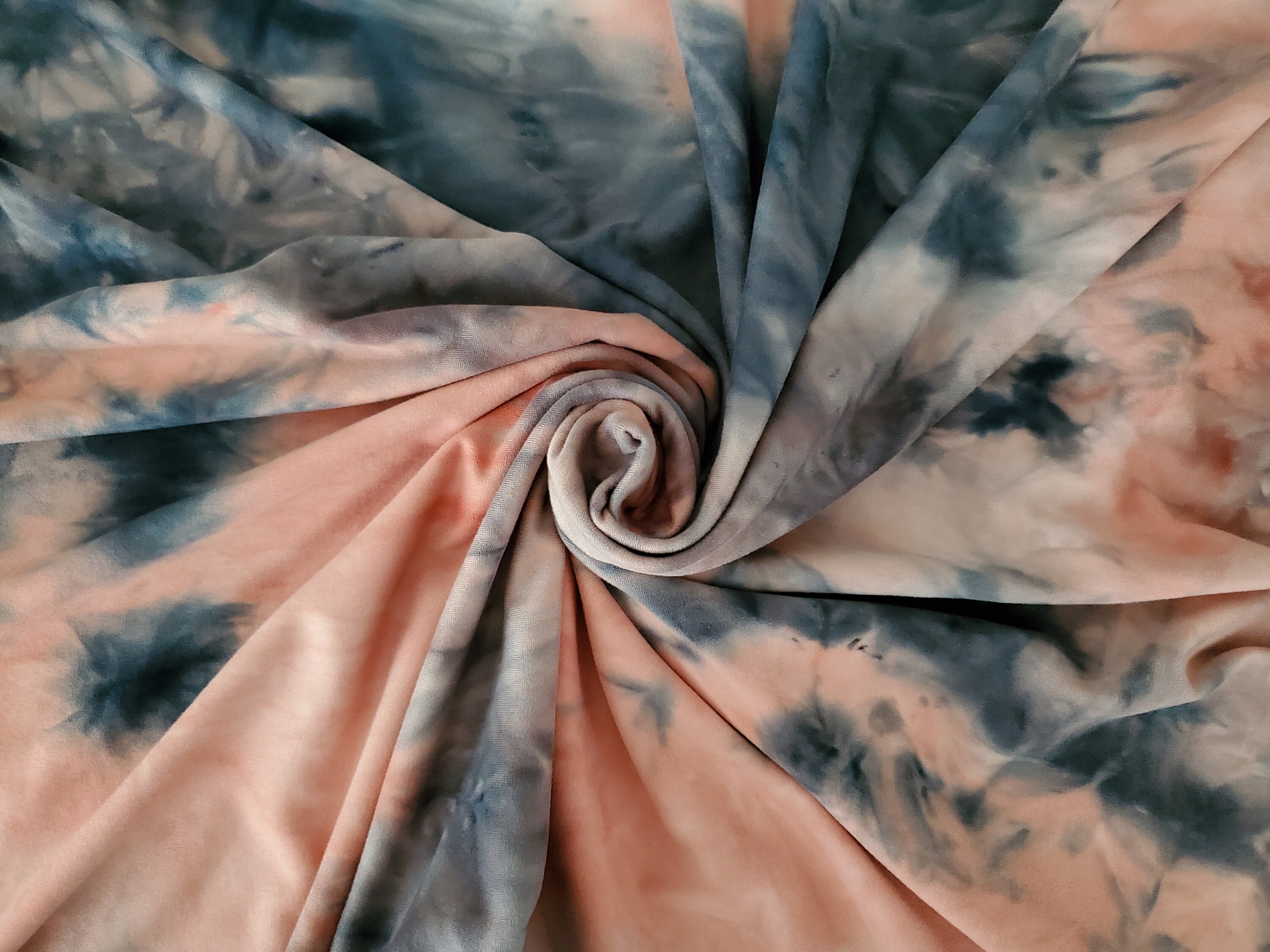 Blush/black Double Brushed Poly DBP Fabric Tie Dye Fabric Etsy