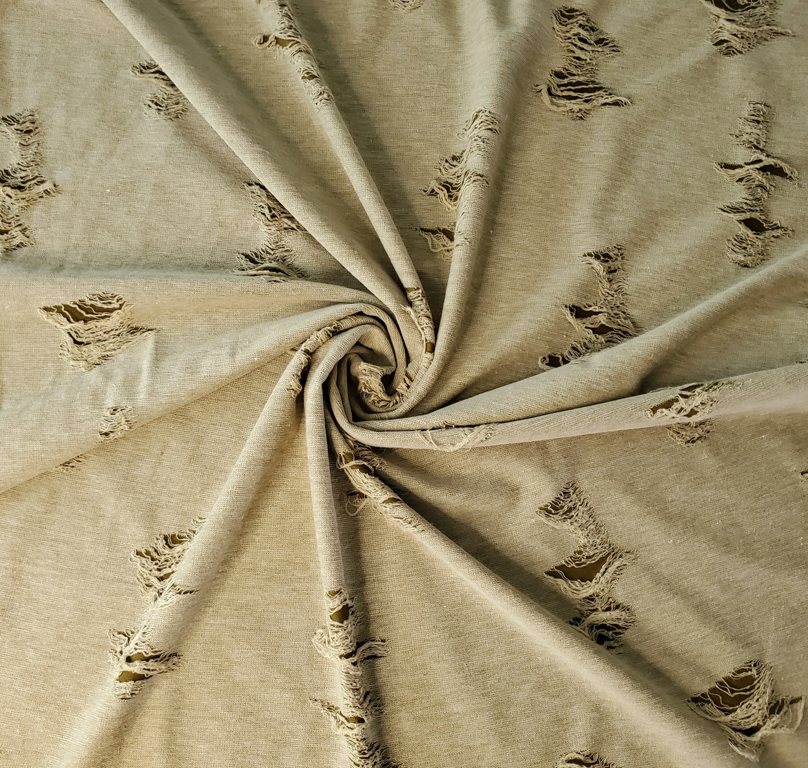 Olive Khaki Distressed Knit Fabric by the yard Polyester Etsy