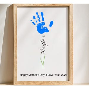 Imprimível para o Dia das Mães, Impressão de mão para o Dia das Mães, Presente para o Dia das Mães, Impressão de mão para a mamãe, Lembrança para o Dia das Mães, Moldura para impressão de mão infantil, PDF