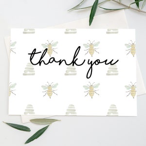 Afdrukbare Bee Hive Thank You Card - Digitale Bedankkaart - Instant Download - Bruiloft of Baby Shower Bedankkaart - Bedankbriefje