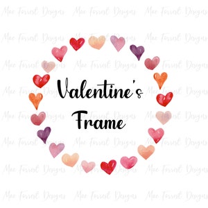 Watercolor Circle Heart Frame - Transparent Valentine’s Heart Frame PNG Graphic - Personal Commercial Use