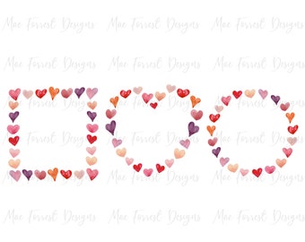 Watercolor Heart Valentine’s Frames - Transparent Heart Frame PNG Graphics - Personal Commercial Use