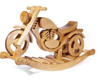 wooden motorcycle rocking horse