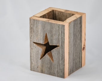 Lantern reclaimed wood star