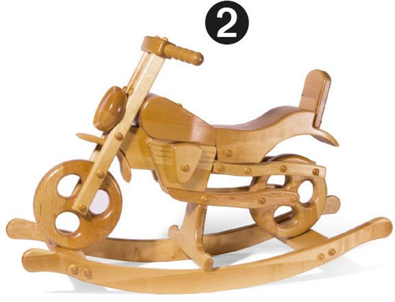 wooden rocking motorcycle