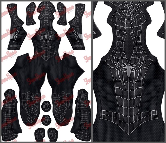 Человек паук из бумаги схема Реплика костюма 'Spider man Raimi / Black Version ' Etsy Австрия