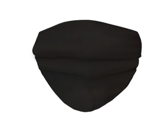 Face Mask Triple Layer Black Oeko-Tex Cotton