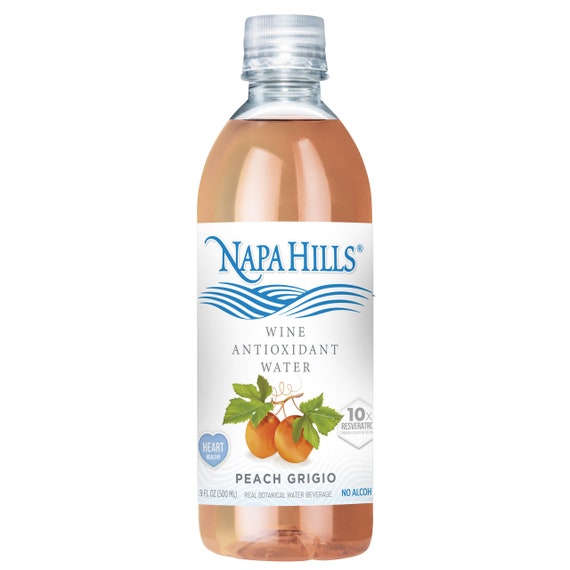 Napa Hills Wine Antioxidant Water Non Alcoholic Fruit Flavored Resveratrol  Drink No Wine Taste pack of 8 X 32 Oz 